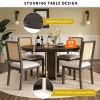 YOOCOZZ 5-Piece Solid Wood Double-Layer Extendable Round Dining Table Set - 3 of 4