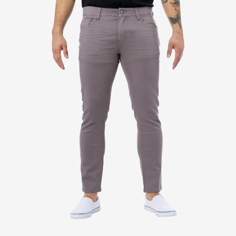 X Ray Men's Slim Fit Stretch Commuter Colored Pants In Grey Size