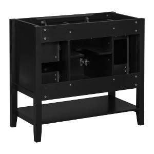 Akoasm 35.5 in. W Sink Bathroom Vanity Cabinet with 3 Drawer For Bathroom-Black - 1 of 4