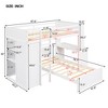 Twin over Twin Bunk Bed with Desk, Solid Wood Bunk Bed with Storage Shelves and Wardrobe, Twin Size Loft Bed with a Stand-Alone Bed - 3 of 4