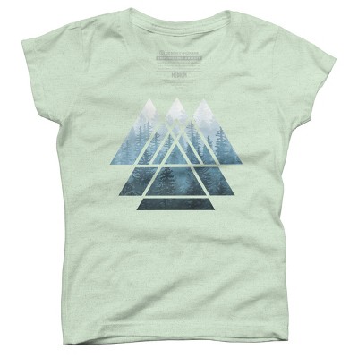 Girl's Design By Humans Misty Forest Sacred Geometry By Maryedenoa T-Shirt
