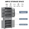 Bathroom Cabinet, Tall Storage Cabinet With Doors & Adjustable Shelf, Freestanding Storage Cabinet For Kitchen, Living Room, Laundry Room - 4 of 4