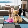 Washable Modern Patchwork Rug Non Slip Low Pile Rug Soft Contemporary Throw Floor Cover Foldable Indoor Carpet for Living Room Bedroom Playroom填 - 4 of 4