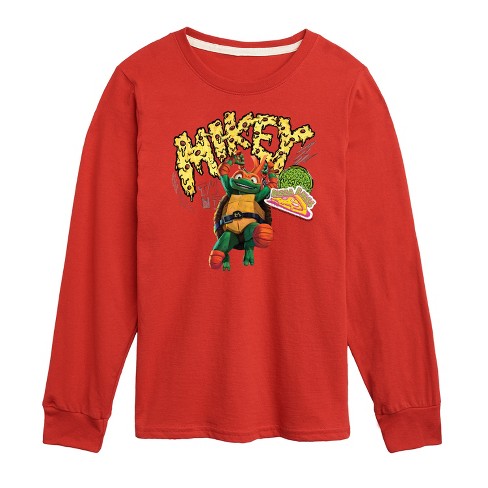 T-shirt Manches Longues Tortues Ninja (TMNT) Rouge - Taille L Garçon, 100% Coton, Neuf