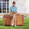 Tangkula 58 Gallon Wood Deck Box 3-in-1 Patio Storage Bench Stool w/ Flip Top for Cushions - 3 of 4