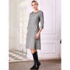 Hobemty Women's Peter Pan Collar 3/4 Sleeve A Line Elegant Wear-to-Work Dress - 3 of 4