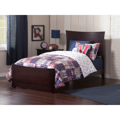 AFI Furnishings Metro Twin Extra Long Traditional Bed with Matching Footboard and Turbo Charger in Espresso
