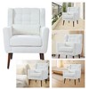Ridstar White Teddy Fabric Accent Chair Comfy Reading Chair for Living Room Bedroom - 4 of 4