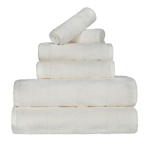 Ribbed Cotton Highly Absorbent Medium Weight Bath Towels, Set of 3 by Blue Nile Mills - 1 of 4