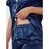 cheibear Women's Buton Down Sleepwear with Pants Nightwear Lounge Pajama Set 2 Pcs - 4 of 4