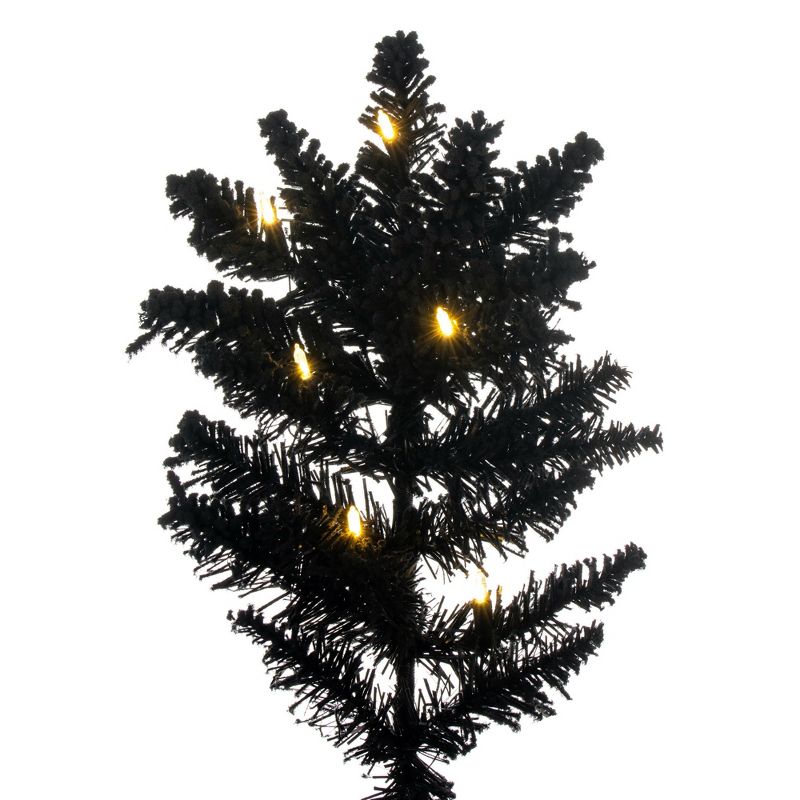 Vickerman Artifical Flocked Black Slim Fir Christmas Tree, 2 of 7