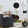 Patio Outdoor Wicker Storage Cabinet - Powder Coated Steel, Bar Table with 2 Door and Shelf, All Weather Resin Wicker,  for Patio Pool Garden Kitchen - 4 of 4