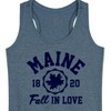 Women's - Instant Message - Maine 1820 Fall in Love Graphic Racerback Tank - 2 of 4