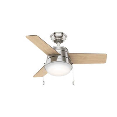 36'' Brushed Nickel Ceiling Fan with LED Light Kit