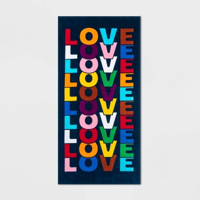 Love Rainbow Stripe Beach Towel XL - Pride