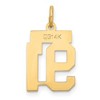 Black Bow Jewelry 14k Yellow Gold, Jersey Collection, Small Number 91 Pendant - 3 of 4