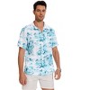 Hawaiian Floral Print Linen Button Down Shirt for Casual Beach Wear - 4 of 4