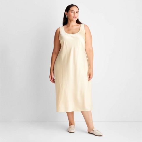 Women's Scoop Neck Strappy Midi Slip Dress - Future Collective™ with Reese  Blutstein Yellow 1X