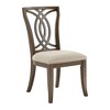 Set of 2 Janelle Dark Walnut Finish Dining Side Chairs: Beige Upholstery, Rubberwood Frame - Inspire Q - 2 of 4