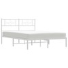 vidaXL Metal Bed Frame with Headboard White 53.1 in.x74.8 in. - 3 of 4