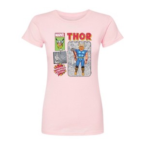 Women's - Marvel - Thor Action Figure Fitted Graphic T-Shirt - 1 of 2
