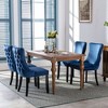 Kumasinova Set of 2 High-Back Dining Chair, Premium Velvet Fabric Upholstered Living Room Chair, Wing-Back Chair with Nailhead Trim & Solid Wood Legs - 4 of 4