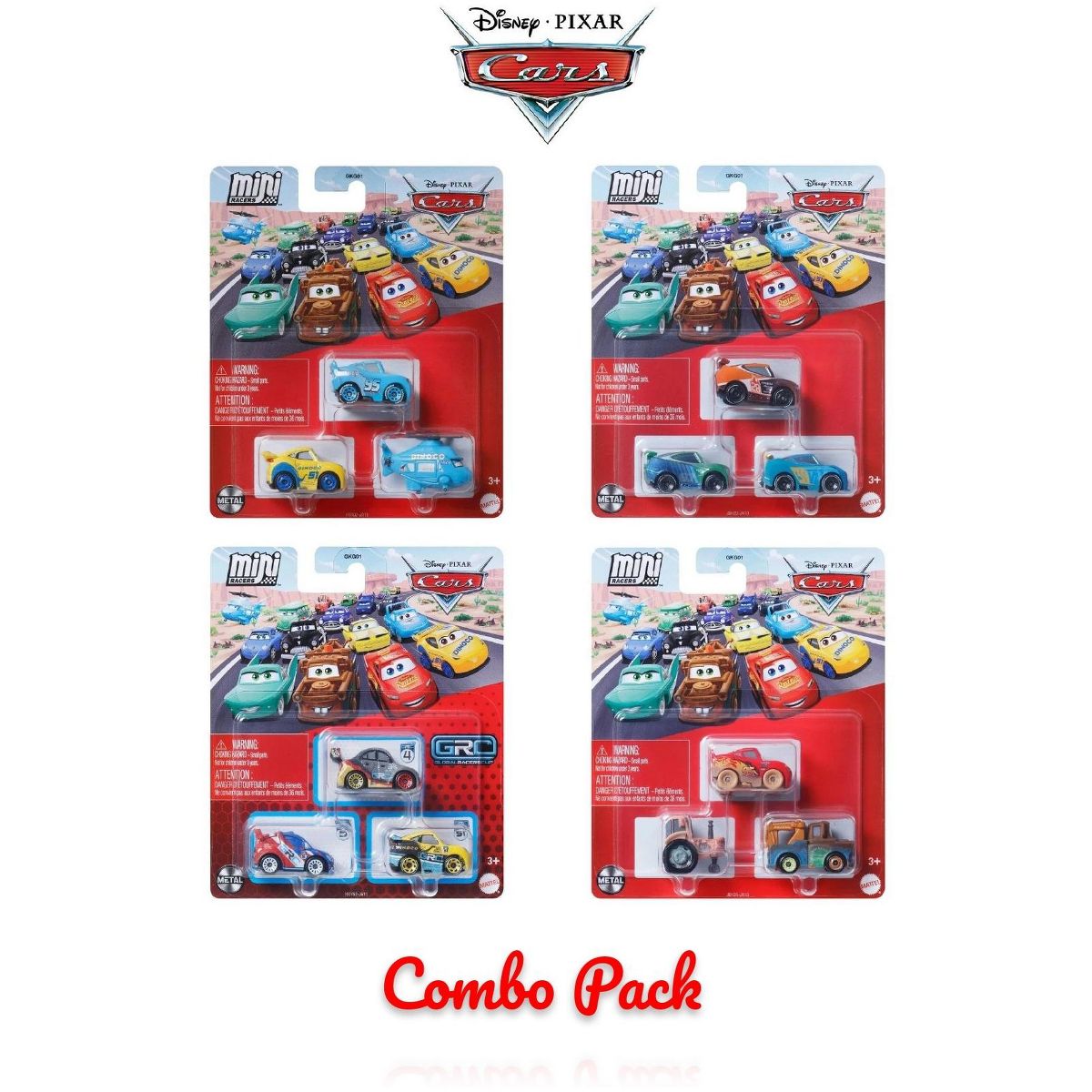 Disney Pixar Cars Mini Racers 3-Pack - Rotor | Die-Cast Metal Vehicles