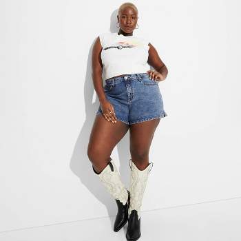 Women's High-Rise Midi Jean Shorts - Wild Fable™