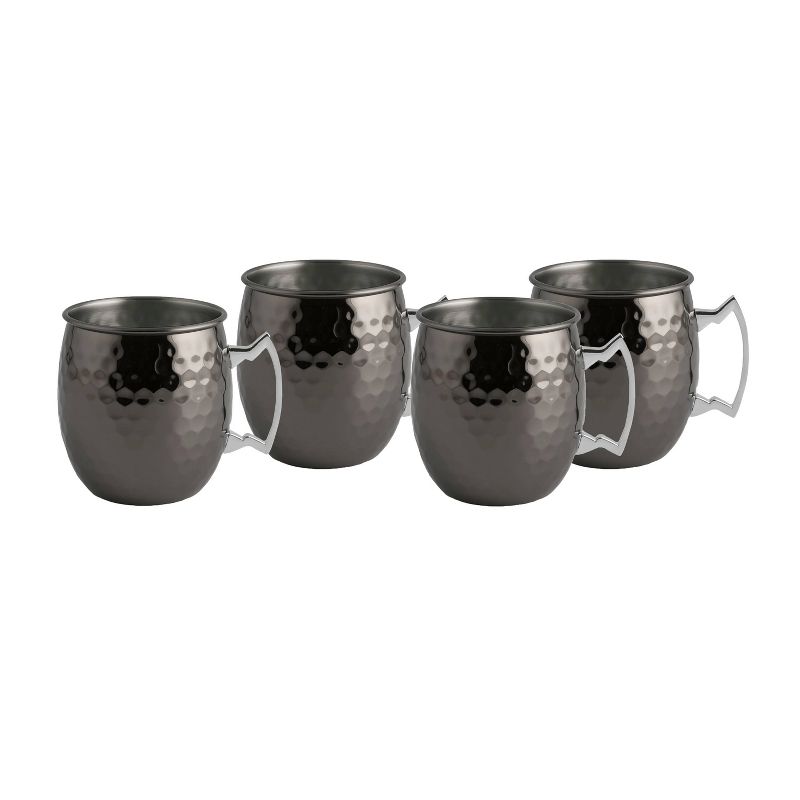 20oz 4pk Stainless Steel Moscow Mule Mugs Black - Cambridge Silversmiths, 1 of 4