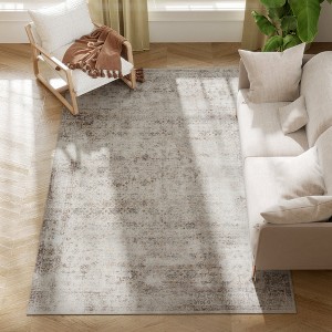 HOMCOM Machine Washable Area Rug, Non-Slip Traditional Flower Print Floor Carpet for Living Room, Bedroom, Dining Room - 1 of 4