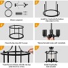 DORESshop  3-Light Industrial  Black Semi Flush Mount Ceiling Light Fixture for Dining Room and Hallway - 3 of 4