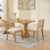 INFURNIC Dining Chairs Farmhouse Rattan Chair with Linen Upholstery and Solid Wood Frame for Kitchen and Dining Room, Beige, 22"*18.9"*34" - 2 of 4