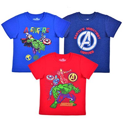 Marvel Boy's 3-pack Avengers Assemble Graphic Short Sleeve Tees For ...