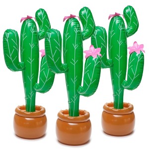 Blue Panda 3 Pack Inflatable Cactus for Mexican Fiesta Party Decorations, Cinco de Mayo Supplies, 35 In - 1 of 4
