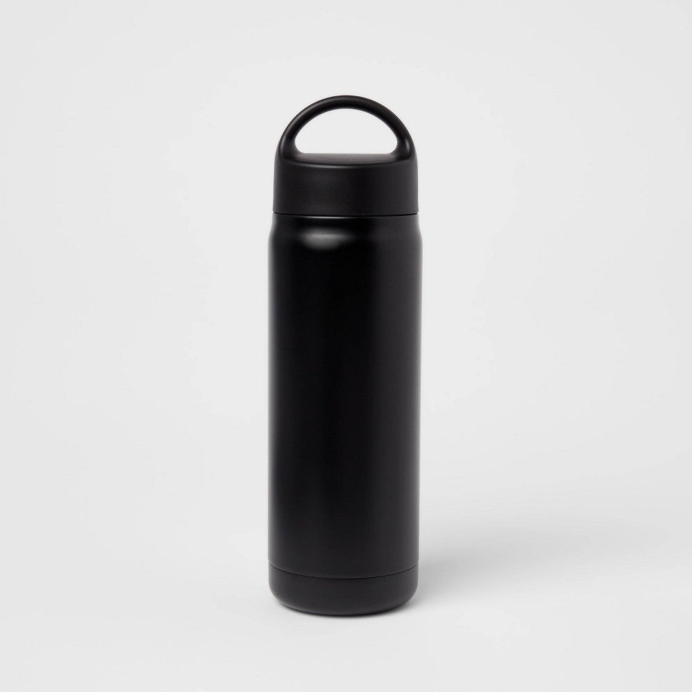 18oz Stainless Steel Water Bottle Black - Room Essentials