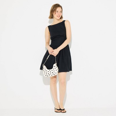 Women's Bow Back Tie Mini Dress - Wild Fable™ Black/Cream Dots M