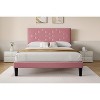 COZONY Upholstered Platform Bed Frame with Button Tufted Headboard & Under-Bed Storage, Sturdy Wooden Slats, Noise Free, No Box Spring Needed - 3 of 4
