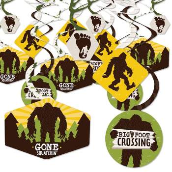 Big Dot of Happiness Sasquatch Crossing - Bigfoot Party or Birthday Party Hanging Decor - Party Decoration Swirls - Set of 40