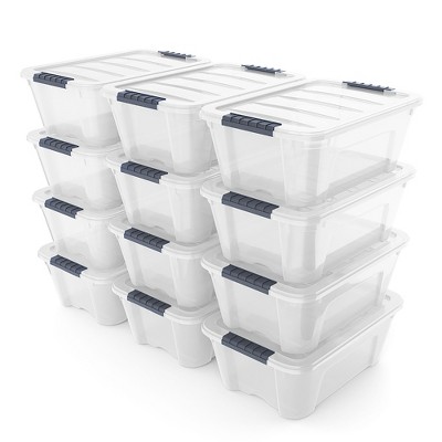 8pcs Stackable Plastic Storage Bins With Handle, Transparent Tableware  Organization Storage Box, Medium Size, Lidless Plastic Stackable Storage  Box, S