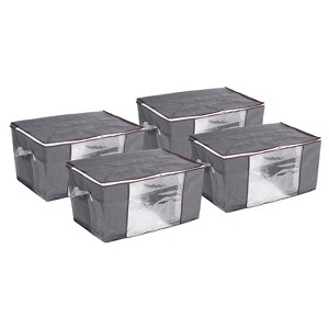 Unique Bargains Clothes Storage Bag with Reinforced Handles Foldable Closet Organizers with Clear Window - 1 of 4