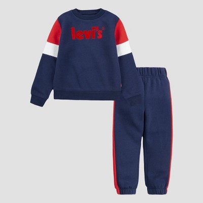 Levi's® Toddler Boys' Academy Sweatsuit Set - Navy Blue 2t : Target