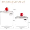 2 Pack Candy Jars with Lids - 47 & 30 OZ Clear Plastic Cookie Storage Containers Airtight - 2 of 4
