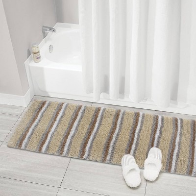 Home Weavers Glamour Collection 100% Polyester Microfiber Bathroom Rug, Non Slip Bath Mat Water Absorbent Soft Microfiber Shaggy Mat Machine Washable