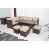 Cesicia 7-Piece Dark Blue Sofa Set, Garden Patio Wicker Sectional Sofa Set with Coffee Table Fit for Both Indoor And Outdoor - 3 of 4