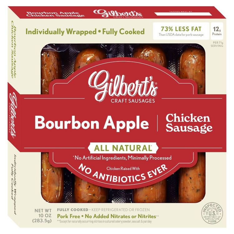 Gilbert's Craft Sausage Bourbon Apple Chicken Sausage -10oz, 1 of 9