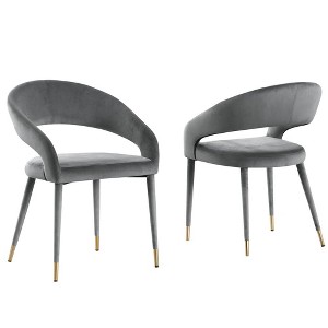 Best Master Furniture,Jacques Velvet Dining Chairs (Set of 2) - 1 of 3