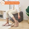 KTMBDW Square Ottoman Foot Stool, Corduroy Vanity Chair Bench with Padded Woven Footrest for Entryway, Living Room, Bedroom, Hallway - 2 of 4