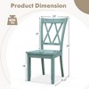 Costway Set of 2 Wood Dining Chair Cross Back Dining Room Side Chair Mint Green Home Kitchen - 3 of 4