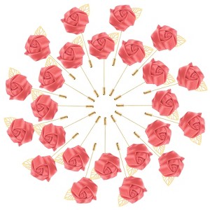 Unique Bargains Ribbon Alloy Outdoor Irregular Flower Lapel Pin 24 Pcs - 1 of 4