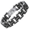 Steeltime Men's stainless steel and black rubber bycicle chain bracelet - 2 of 4